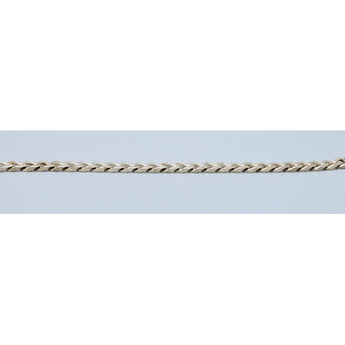 174 - 925 silver flat link neck chain with lobster claw catch 48cm long 25grams