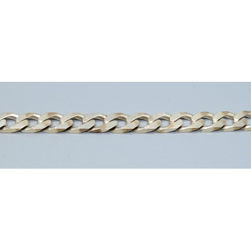 180 - 925 silver flat link bracelet with lobster claw catch 19cm long links 1.2cm wide 32grams