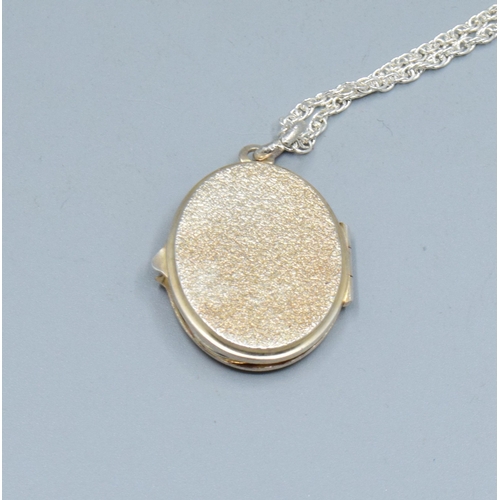 221 - 925 silver locket and 925 new silver neck chain togetehr with a Pandora ALE bracelet and another sil... 