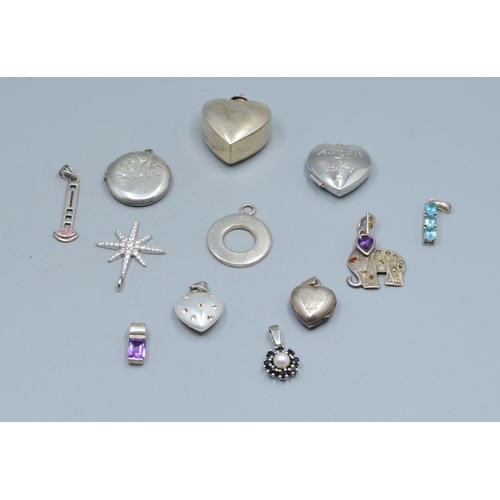 225 - Good selection of 925 silver loose pendants (12) 32grams