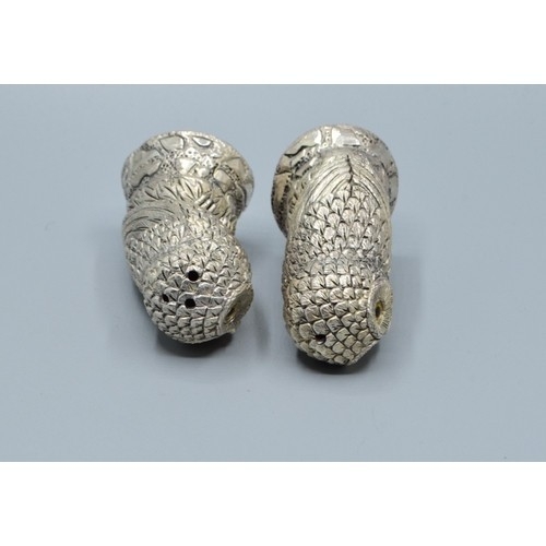 283 - Pair of Owl silver plate condiments
