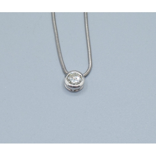 343 - 18ct white gold Diamond solitaire pendant necklace the diamond being approx 0.50cts 6mm across the f... 
