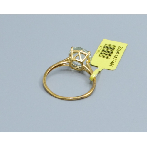 773 - New with Tag 925 silver/gold heavily faceted solitaire gem stone ring size R