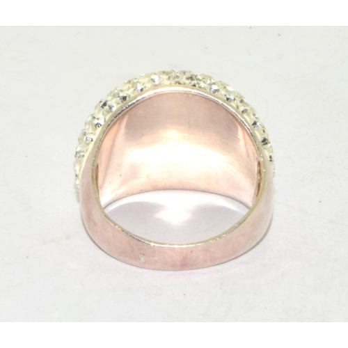 810 - 925 silver glitter ball ring size M