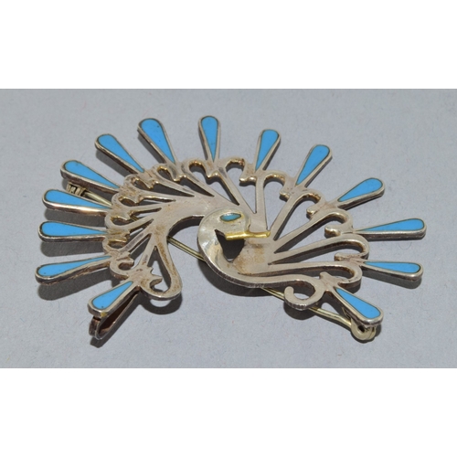 819 - Collection of native silver brooches to include Navajo and Taxco