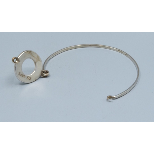 824 - 925 silver ladies watch with integral weave strap, a 925 silver flat link neck chain44cm long togeth... 