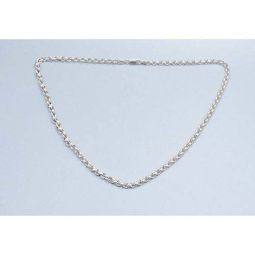 834 - 925 silver round link neck chain with lobster claw clasp 48cm long 24grams