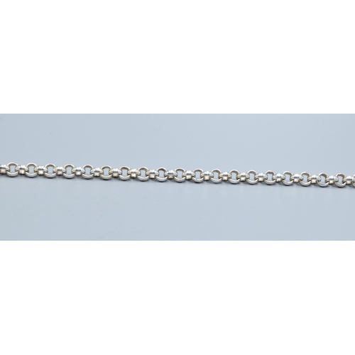834 - 925 silver round link neck chain with lobster claw clasp 48cm long 24grams