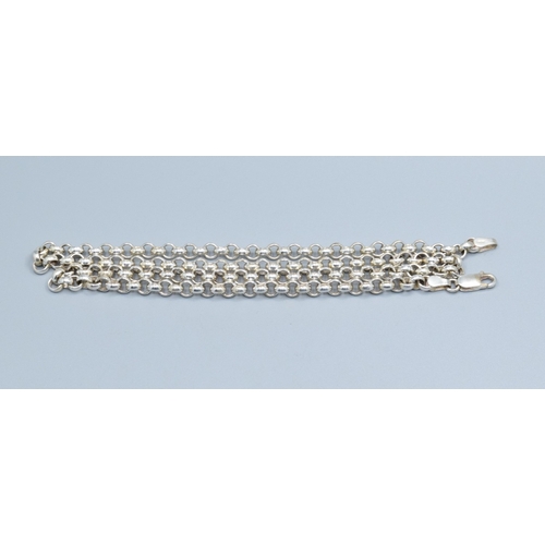 834 - 925 silver round link neck chain with lobster claw clasp 48cm long 24grams