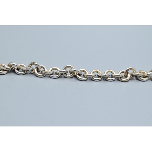 814 - 925 silver ladies double heart bracelet with the arrow clasp 18cm long 39grams