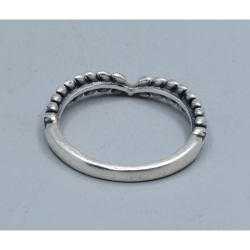 816 - 925 silver Pandora ALE feather ring size P