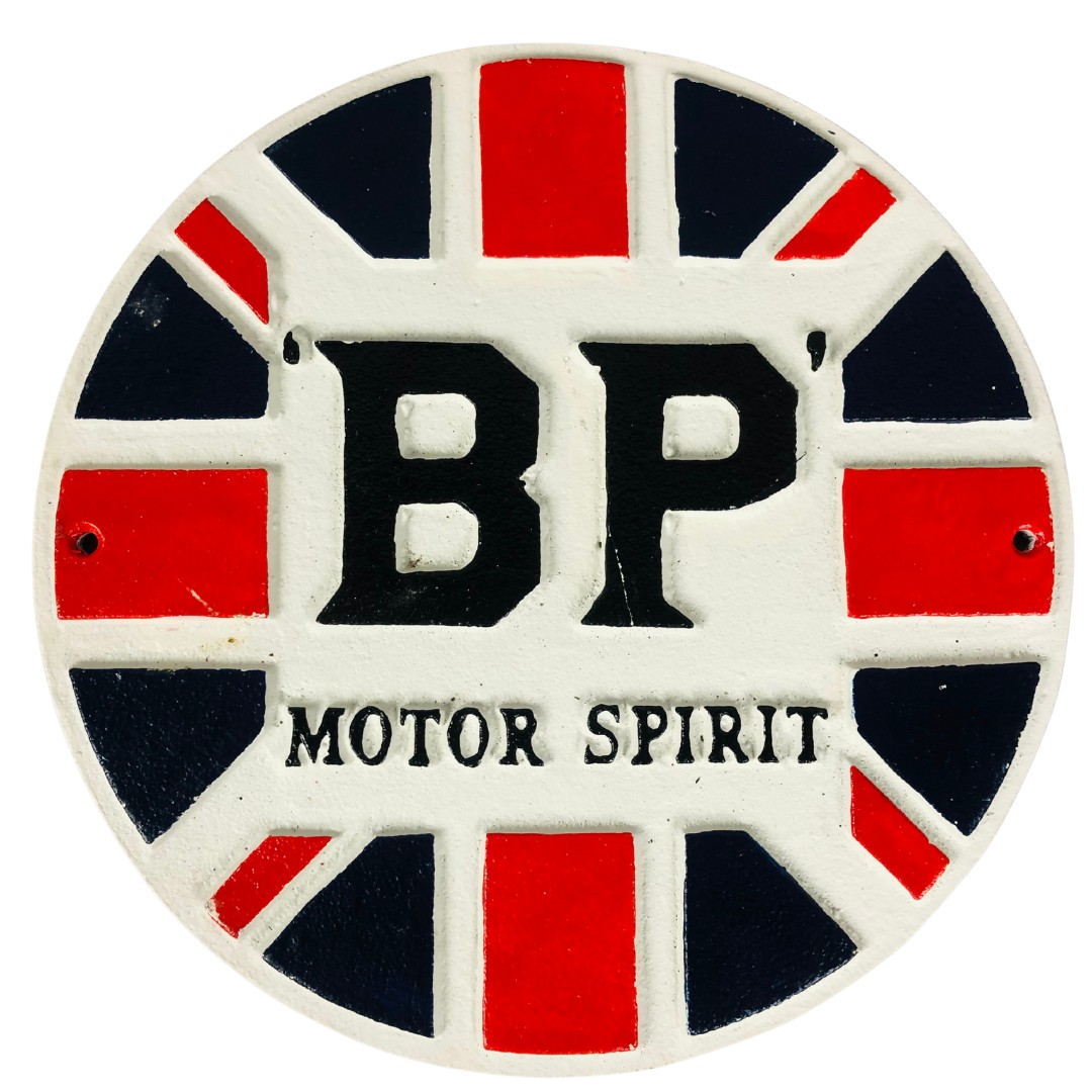 Cast metal BP sign ref 119