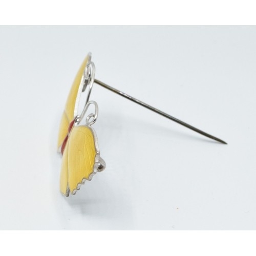 850 - JA&S Art Deco silver and Enamel Butterfly brooch Birmingham 1918 boxed, 5.5cm x 3.0cm enamel all... 