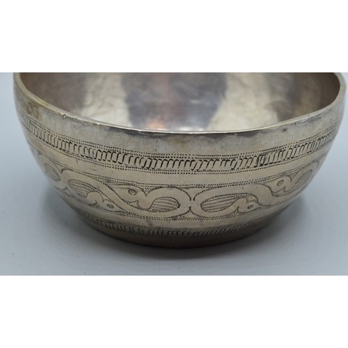 853 - Four African Bida low grade silver bowls weight 260grams