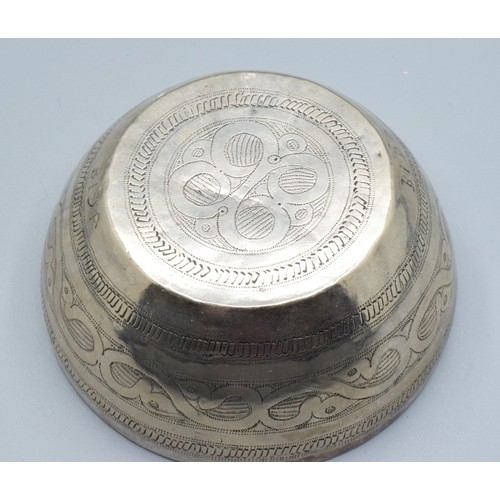 853 - Four African Bida low grade silver bowls weight 260grams