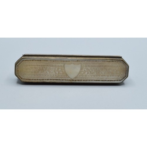 854 - Antique nineteenth century Mother of pearl and silver French Tooth pick holder