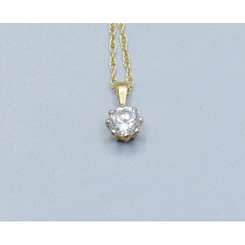502 - 9ct gold suite of jewellery a 9ct gold clear gem set pendant necklace and 9ct gold chain together wi... 
