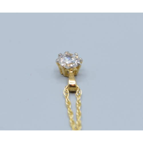502 - 9ct gold suite of jewellery a 9ct gold clear gem set pendant necklace and 9ct gold chain together wi... 