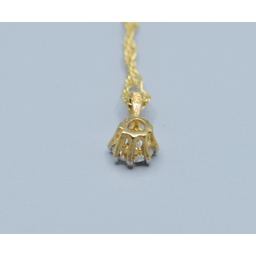 502 - 9ct gold suite of jewellery a 9ct gold clear gem set pendant necklace and 9ct gold chain together wi... 