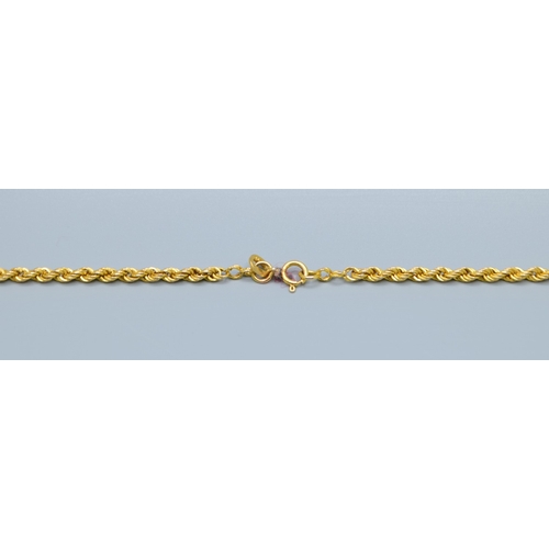 506 - 9ct gold Rope neck chain 41cm long 2.6grams