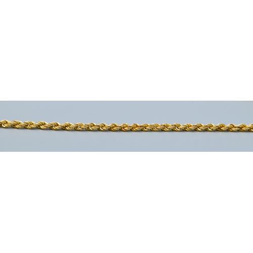506 - 9ct gold Rope neck chain 41cm long 2.6grams