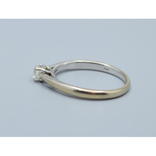 501 - 9ct white gold ladies Diamond solitaire ring hallmarked as 0.33cts size S