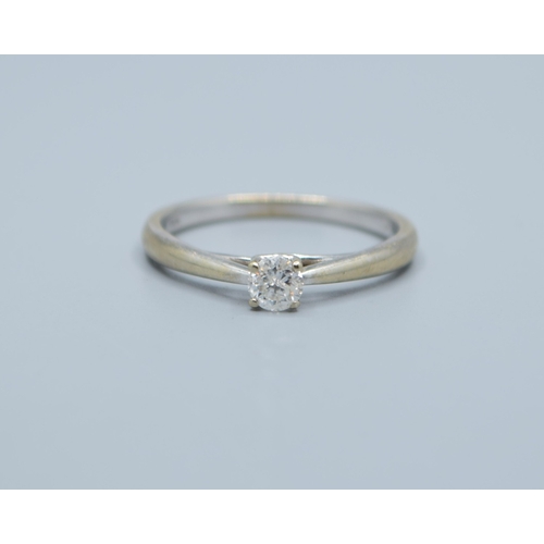 501 - 9ct white gold ladies Diamond solitaire ring hallmarked as 0.33cts size S