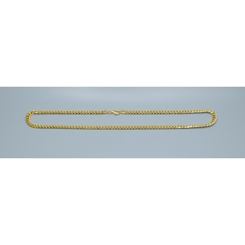 888 - 925 silver/gold flat link neck chain with lobster claw catch 50cm long, 33grams