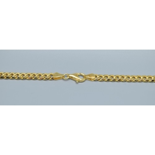 888 - 925 silver/gold flat link neck chain with lobster claw catch 50cm long, 33grams