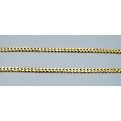 888 - 925 silver/gold flat link neck chain with lobster claw catch 50cm long, 33grams