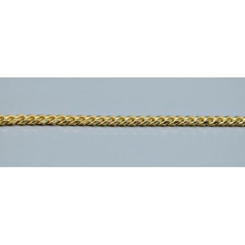 888 - 925 silver/gold flat link neck chain with lobster claw catch 50cm long, 33grams