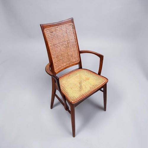 10 - Niels Koefoed for Koefoeds Hornslet set of six Danish mid century 'Lis' Rosewood chairs.Rattan and R... 