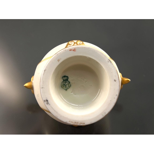 19 - Royal Worcester blush ware vase.19th century.Aesthetic form with a blush ground. Painted & gilde... 