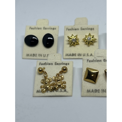 Collection of 7 pairs vintage earrings on original boards. All for ...