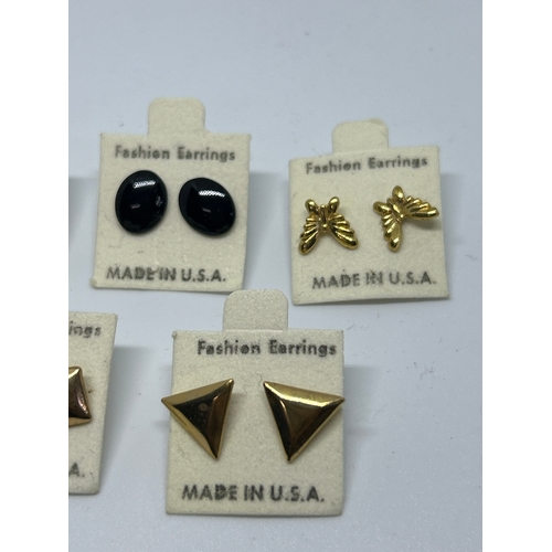 Collection of 7 pairs vintage earrings on original boards. All for ...