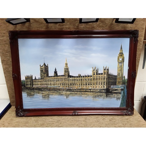 113 - Oil on Canvas painting of the houses of parliament