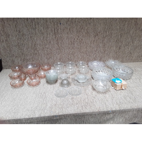 19 - Large selection of glass bowls and punch set