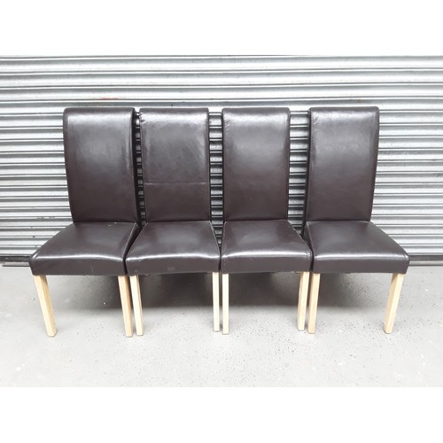 676 - set of 4 faux leather Chairs