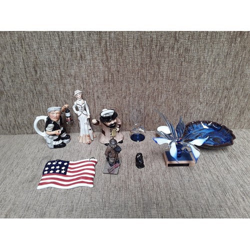 140 - Collectable porcelain and glass including ceramic USA Flag