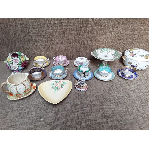 139 - Royal Stafford Tea service with Royal Worcester and Beverley tea cups and saucers