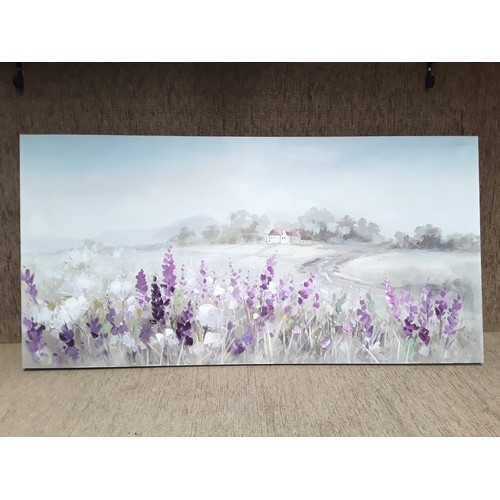 76 - Oil on canvas flower field painting