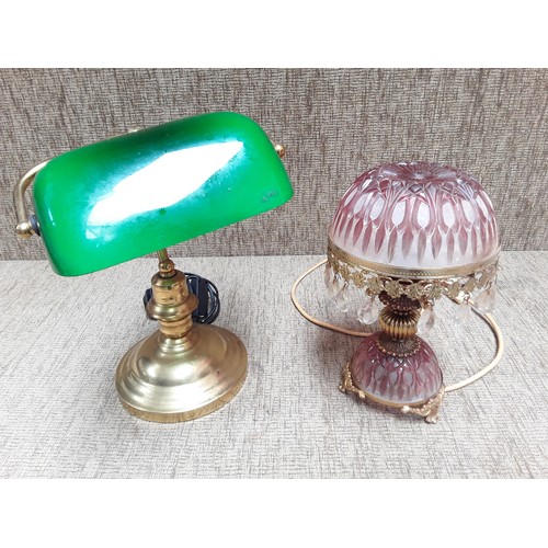 203 - two vintage lamps including a captins desk lamp