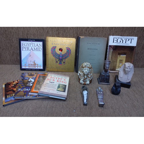 124 - Collection of Egyptian Figures and books