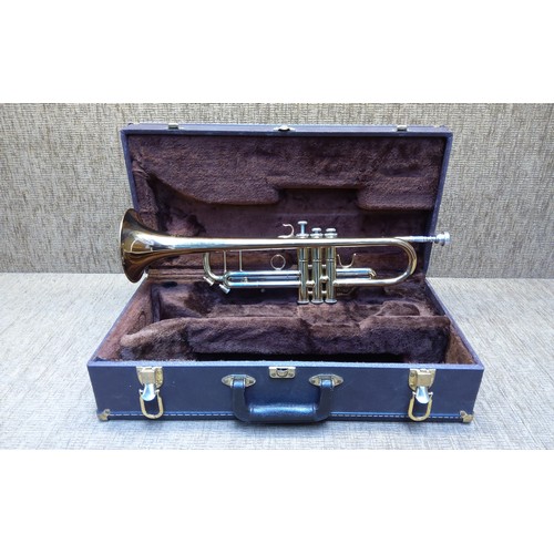 748 - Arbiter Pro sound Trumpet in case.