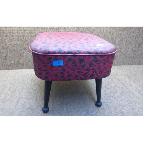 760 - Vintage retro very nice Sherborne sewing box/foot stool.