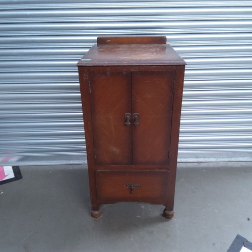 42 - Antique oak storage cabinet.