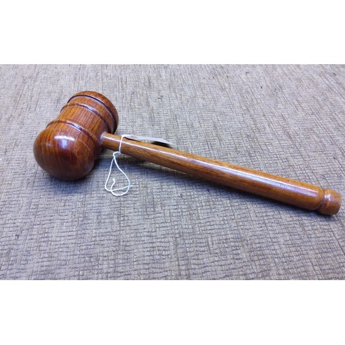 1262 - Large well made wooden gavel 35cm.