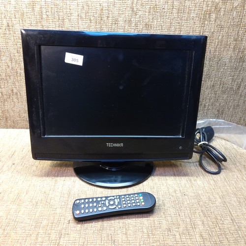 305 - 16 inch Technika LED TV with remote control.