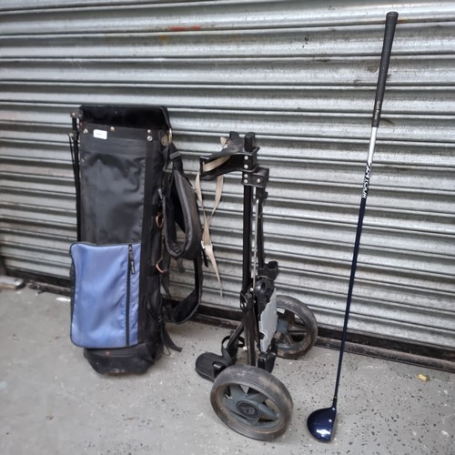 311 - Donnay golf bag, golf cart and 75 tour golf driver.