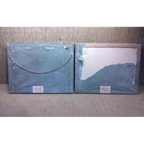 381 - Two vintage framed prints of Fishing scenes 68cm x 53cm.